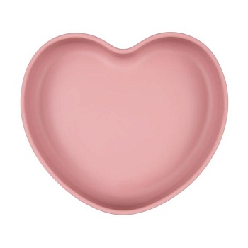 foto тарілка canpol babies серце, силіконова, на присосці, рожева, від 6 місяців, 300 мл (80/309_pin)