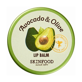 foto бальзам для губ skinfood avocado and olive lip balm с авокадо и оливкой, 12 г