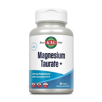 foto диетическая добавка в таблетках kal magnesium taurate+ таурат магния, 400 мг, 90 шт