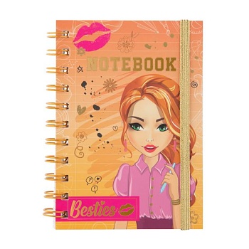 foto зошит besties notebook а6 помаранчевий, 60 аркушів, в лінію, від 3 років, 10.5*14.8 см (140016_1)