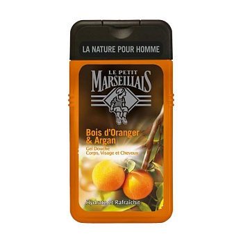 foto чоловічий гель-шампунь le petit marseillais 3 в 1 апельсинове дерево та арганія, 250 мл