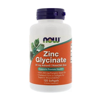 foto дієтична добавка мінерали в капсулах now foods zinc glycinate гліцинат цинку, 120 шт