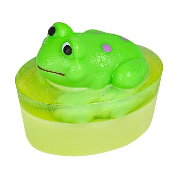 foto детское глицериновое мыло organique soaps лягушка, с игрушкой, 80 г