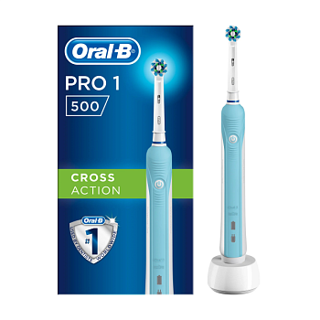 foto електрична зубна щітка oral-b pro 1 500 сrossaсtion синя