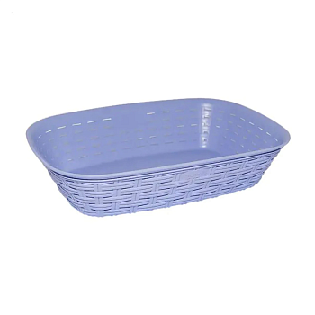foto хлебная корзина irak plastik под ротанг, фиолетовая, 20*29.5*7 см (5437)