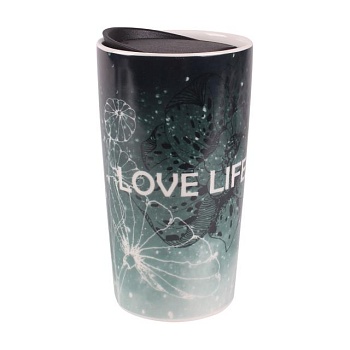 foto термокружка limited edition travel love life с крышкой, бирюзовая, в подарочной упаковке, 360 мл (htk-052)