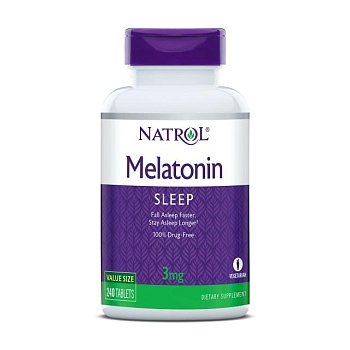 foto диетическая добавка в таблетках natrol melatonin sleep мелатонин, 3 мг, 240 шт