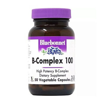 foto дієтична добавка в капсулах bluebonnet nutrition b-complex 100, 50 шт