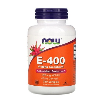 foto дієтична добавка вітаміни в капсулах now foods e-400 вітамін e, 268 мг, 250 шт