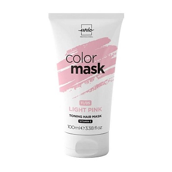 foto тонирующая маска для волос unic color mask toning hair mask 11/05 light pink, 100 мл