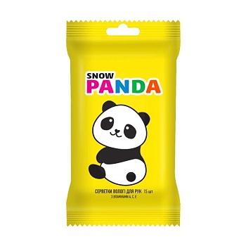 foto дитячі вологі серветки snow panda kids з вітамінами а, с, е, 15 шт