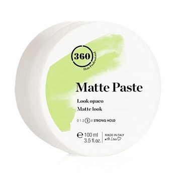 foto матовая паста для укладки волос 360 hair professional matte paste сильной фиксации, 100 мл