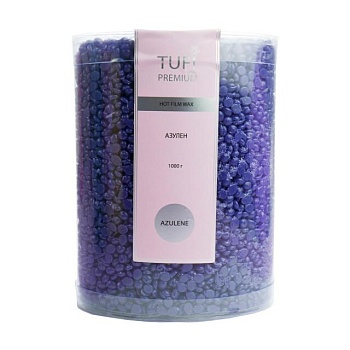 foto гарячий полімерний віск для депіляції tufi profi premium hot film wax у гранулах, азулен, 1 кг