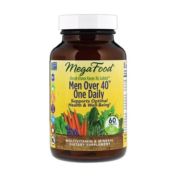 foto диетическая добавка мультивитамины и минералы в таблетках megafood men over 40 one daily для мужчин, 60 шт