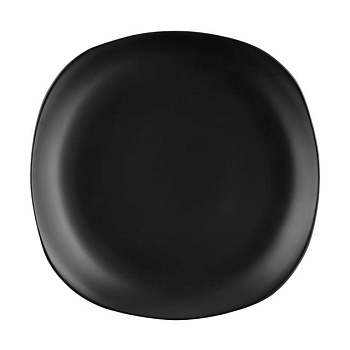 foto тарілка обідня ardesto molize керамічна, квадратна, чорна, 27*27 см (ar2927mb)
