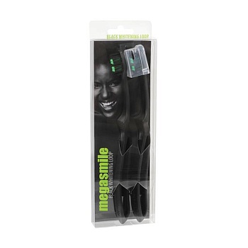 foto набор зубных щеток megasmile black whitening loop средней жесткости, 2 шт