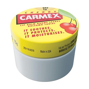foto бальзам для губ carmex spf15 со вкусом вишни, 7.5 г (банка)