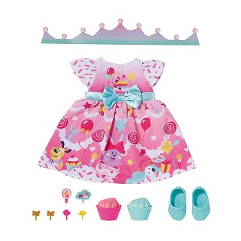 foto набор одежды для куклы zapf baby born день рождения делюкс, от 3 лет (834152)