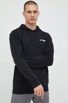 foto кофта adidas terrex logo чоловіча колір чорний однотонна
