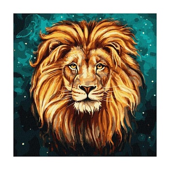 foto картина за номерами ідейка розкішний лев, 40*40 см (kho4286)
