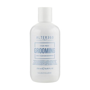 foto чоловічий шампунь alter ego grooming grey maintain shampoo для сивого волосся, 250 мл