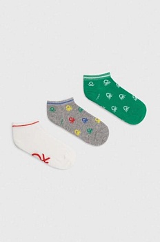 foto детские носки united colors of benetton 3 шт цвет зелёный
