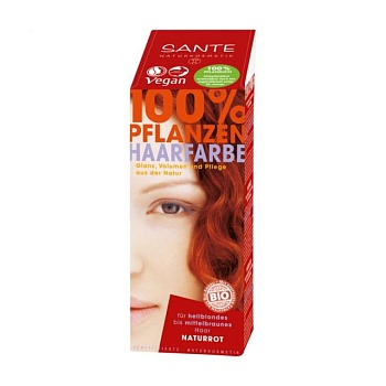 foto травяной порошок для окрашивания волос sante natural red, 100 г