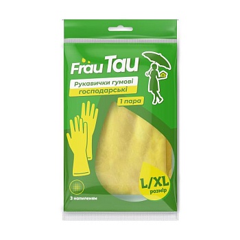 foto рукавички господарські frau tau гумові, з напиленням, розмір l/xl, 1 пара