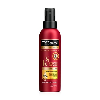 foto термозащитный спрей для волос tresemme keratin smooth heat protect spray с эффектом разглаживания, 200 мл