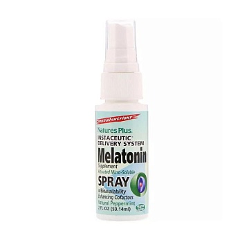 foto дієтична добавка в спреї naturesplus instanutrient melatonin supplement spray натуральна м'ята, 60 мл