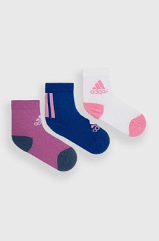 foto дитячі шкарпетки adidas performance (3-pack) колір рожевий