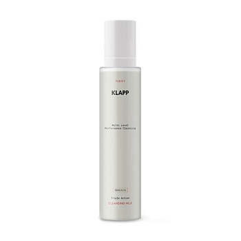 foto очищувальне молочко для обличчя klapp purify multi level performance sensitive triple action cleansing milk для чутливої шкіри, 200 мл