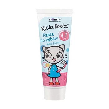 foto дитяча зубна паста momme mother & baby natural care gel toothpaste kitty kotty зі смаком жуйки, від 4 до 7 років, 50 мл