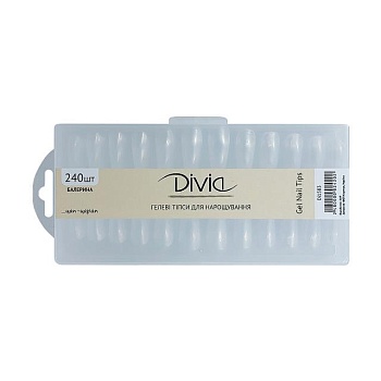 foto гелевые типсы для наращивания ногтей divia gel nail tips балерина di1583, 240 шт