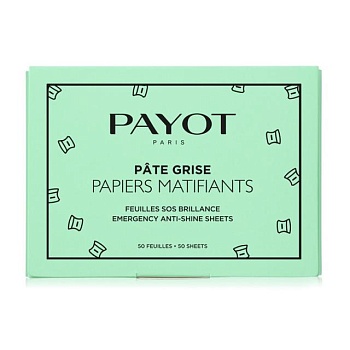 foto матувальні серветки для обличчя payot pate grise emergency anti-shine sheets, 50 шт