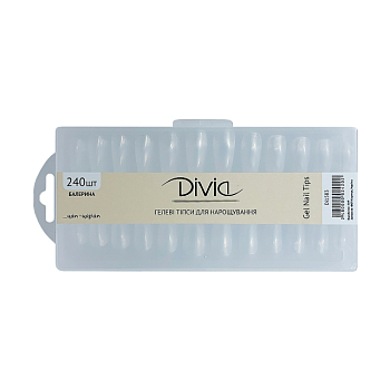 foto гелеві тіпси для нарощування нігтів divia gel nail tips балерина di1583, 240 шт
