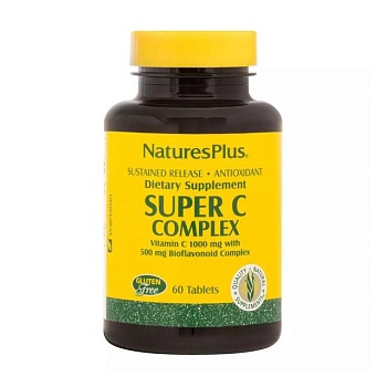 foto диетическая добавка витамины в таблетках naturesplus super c complex вітамін c 1000 мг, биофлавоноиды 500 мг, 60 шт