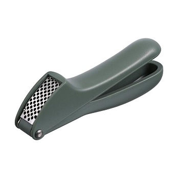foto прес для часнику ardesto gemini з неіржавної сталі та сіро-зеленою пластиковою ручкою (ar2114pg)