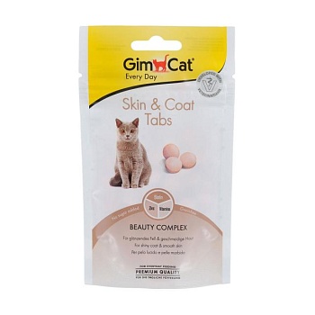 foto вітаміни для кішок gimcat every day skin & coat tabs для шерсті, 40 г