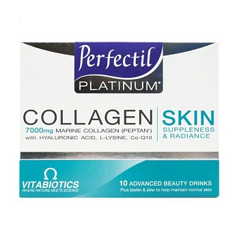 foto диетическая добавка в жидкости vitabiotics perfectil platinum collagen skin коллаген для кожи, 10*50 мл