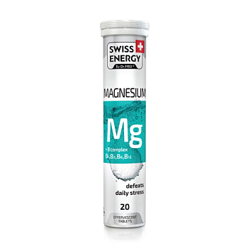 foto дієтична добавка вітаміни та мінерали у шипучих таблетках swiss energy magnesium + b сomplex, 20 шт