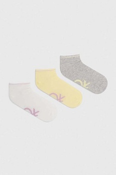 foto детские носки united colors of benetton 3 шт цвет серый
