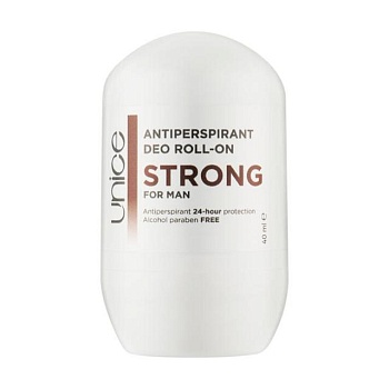 foto шариковый дезодорант-антиперспирант unice strong antiperspirant deo roll-on мужской, 40 мл