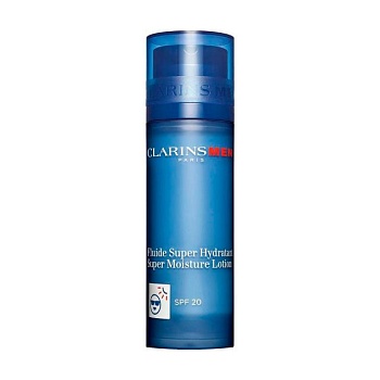 foto мужской увлажняющий лосьон для лица clarins super moisture lotion spf 20, 50 мл