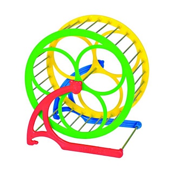foto колесо для хомяков природа из метала и пластика, разноцветное, 14 см (pr740817)