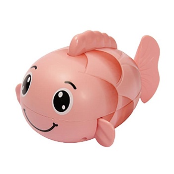 foto игрушка для купания lindo рыбка, механическая, от 1 года, розовая (8366-46a)
