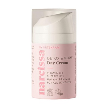 foto денний крем для обличчя urtekram narcissa detox & glow cream, 50 мл