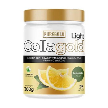 foto дієтична добавка в порошку pure gold collagold колаген лимонад, 300 г