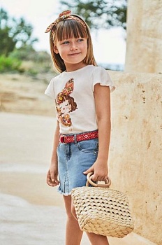 foto детская джинсовая юбка mayoral mini прямая