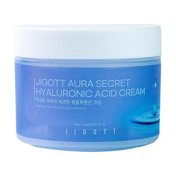 foto зволожувальний крем для обличчя jigott aura secret hyaluronic acid cream з гіалуроновою кислотою, 150 мл